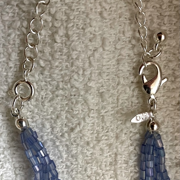 24” Sea/Sky 4 layers multi-strand beaded necklace - Picture 2 of 4